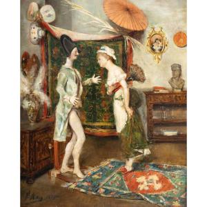 Felipe Maso De Falp (1851 - 1929) Catalan - The Mannequin And The Maid, Dated 1875