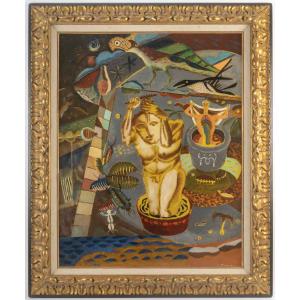 Kristians Tonny (1907- 1977) Surrealist Composition