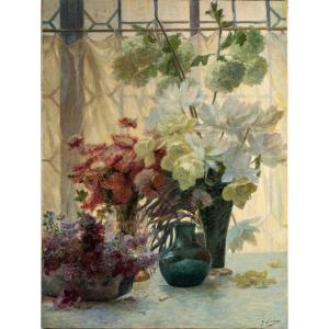 Lecreux Gaston, Alfred (1846 - 1914) - Still Life Of Flowers.