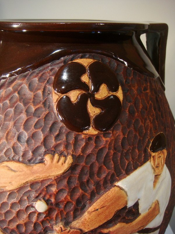 Ciboure Vase Aux Joueurs De Pelote Basque -photo-2