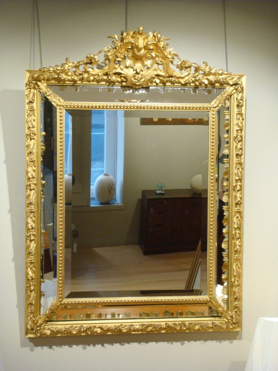 Grand Miroir De Style Louis XVI - Epoque Second Empire -photo-2