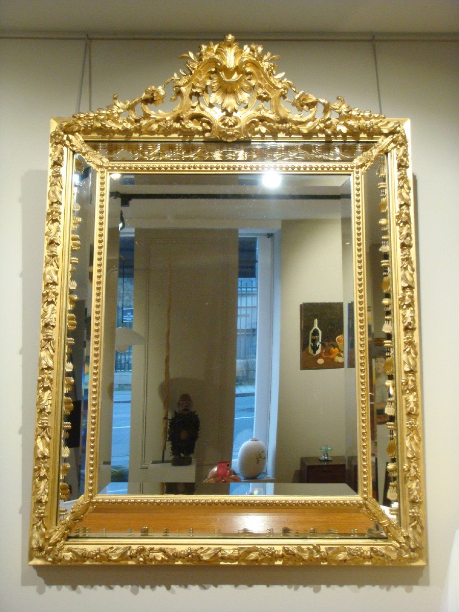 Grand Miroir De Style Louis XVI - Epoque Second Empire -photo-3