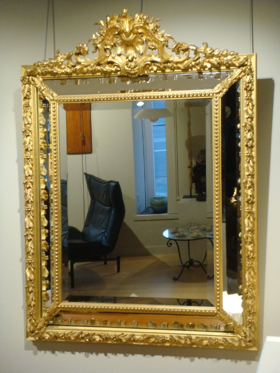 Grand Miroir De Style Louis XVI - Epoque Second Empire -photo-4