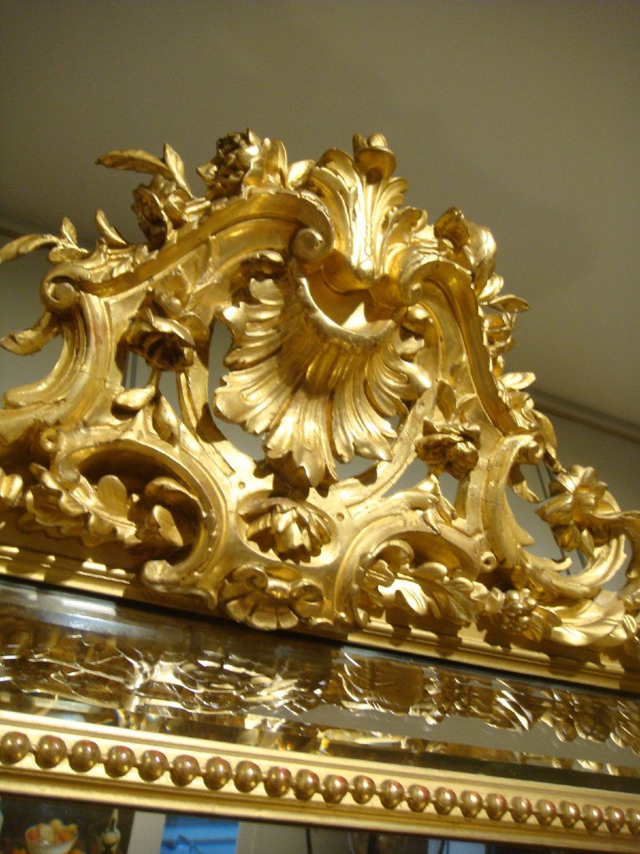 Grand Miroir De Style Louis XVI - Epoque Second Empire -photo-2