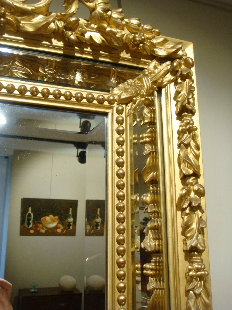 Grand Miroir De Style Louis XVI - Epoque Second Empire -photo-3