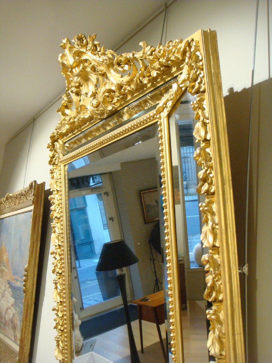 Grand Miroir De Style Louis XVI - Epoque Second Empire -photo-7