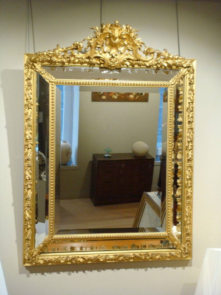 Grand Miroir De Style Louis XVI - Epoque Second Empire 