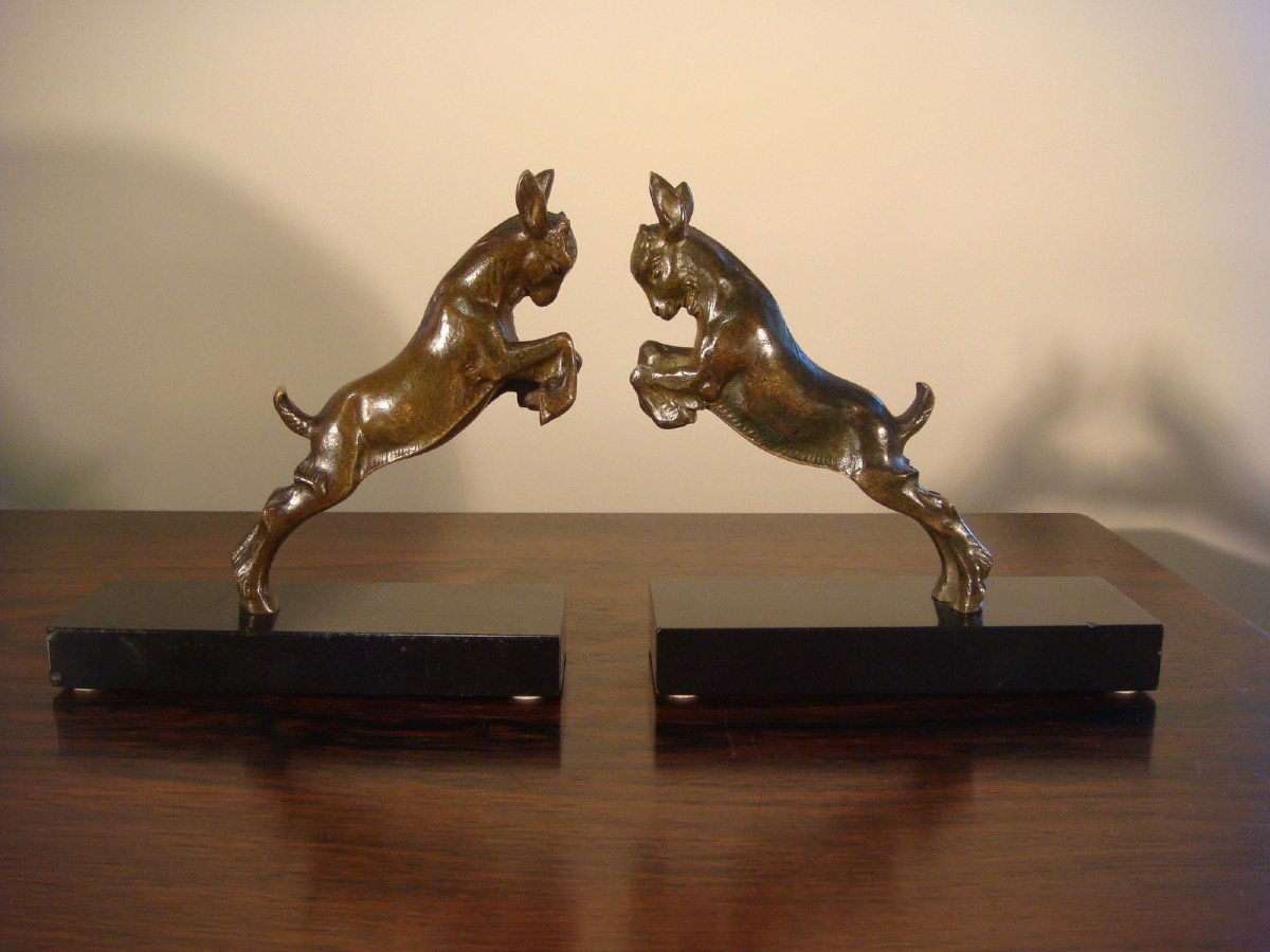 Pair Of Bookends With Kids J. Descomps - Art Deco Period-photo-2