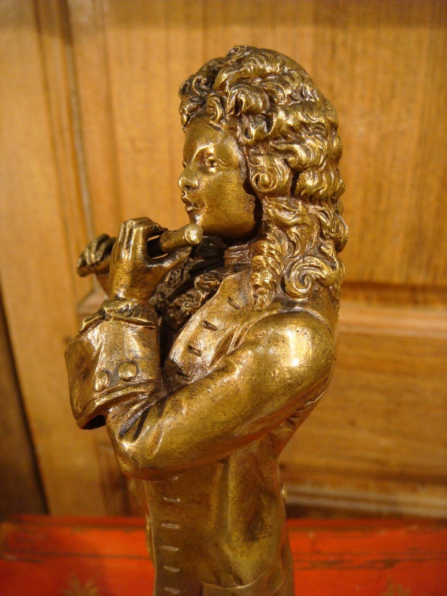 Sculpture En Bronze Representant Un Jeune Homme XVIII ème De Auguste Louis Lalouette -photo-1