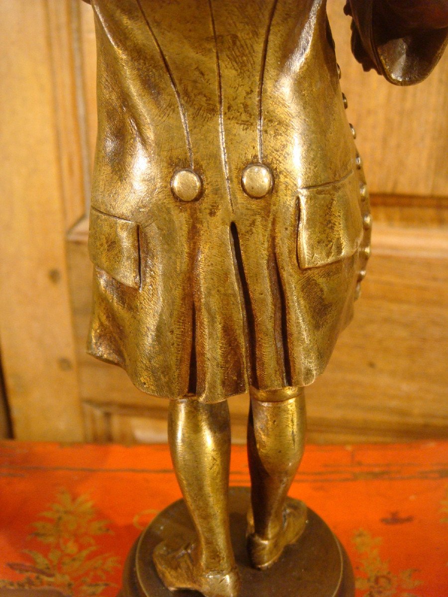 Sculpture En Bronze Representant Un Jeune Homme XVIII ème De Auguste Louis Lalouette -photo-4