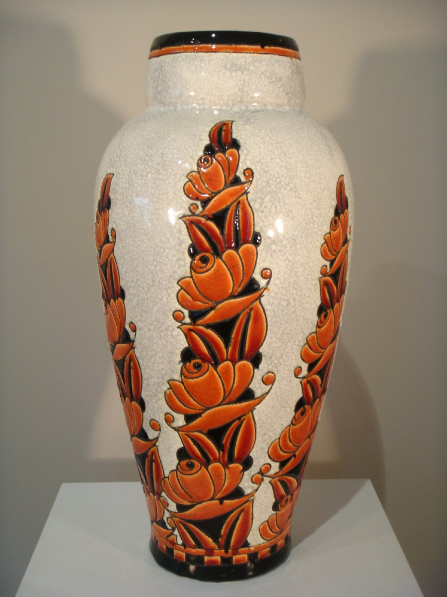 Vase Craquele Coquille D’oeuf Art Deco Boch Frères La Louvière-photo-4