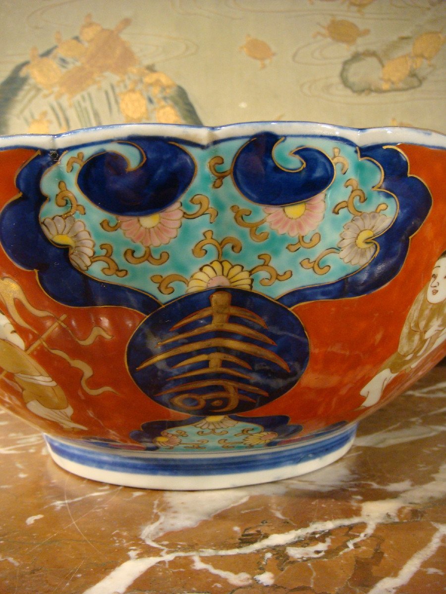 Grand Bol En Porcelaine Imari Japon Epoque XIX ème Siècle.-photo-4