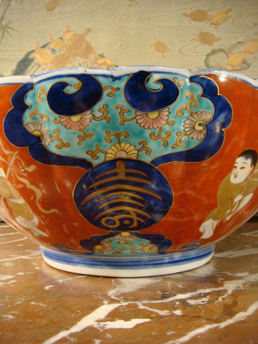 Grand Bol En Porcelaine Imari Japon Epoque XIX ème Siècle.-photo-2
