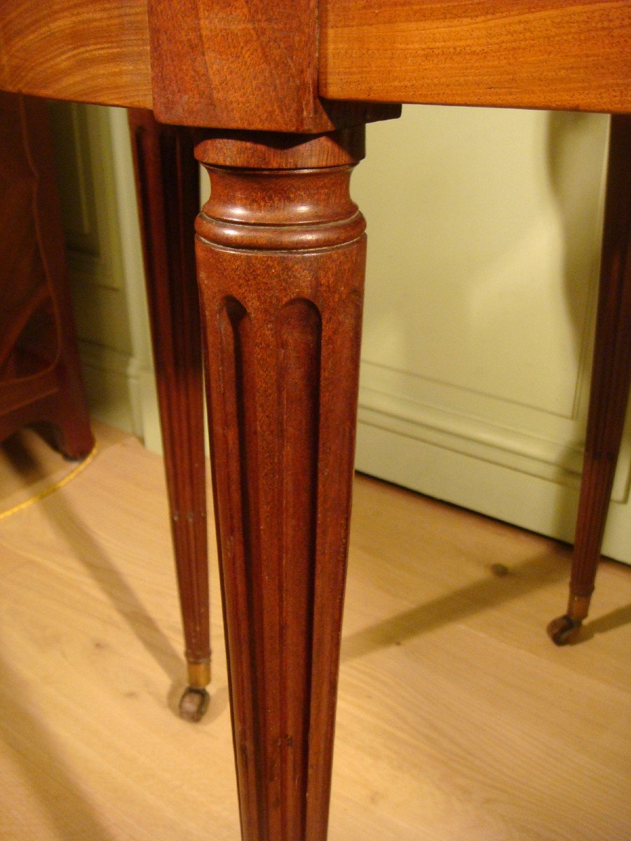 Bouillotte Pedestal Mahogany Table Louis XVI Period-photo-6