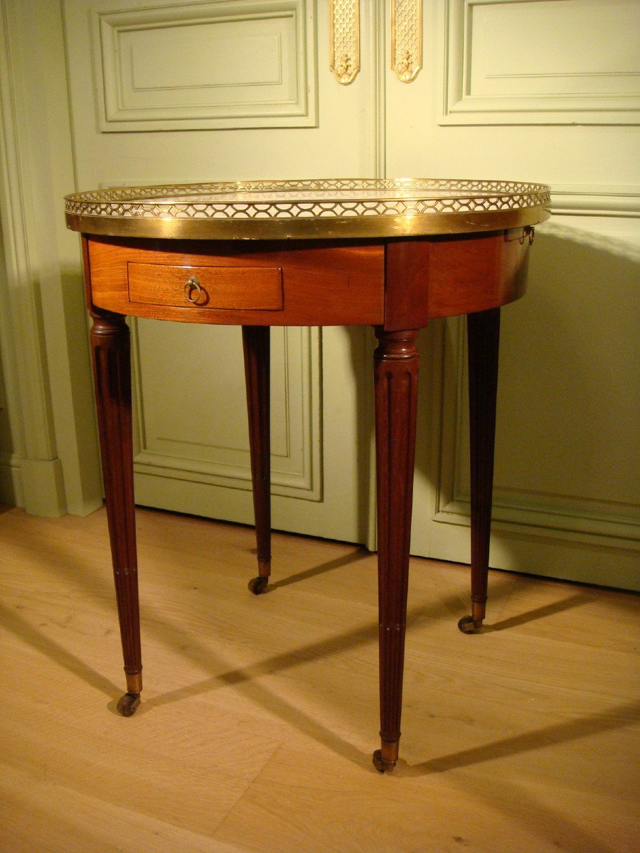 Bouillotte Pedestal Mahogany Table Louis XVI Period-photo-8