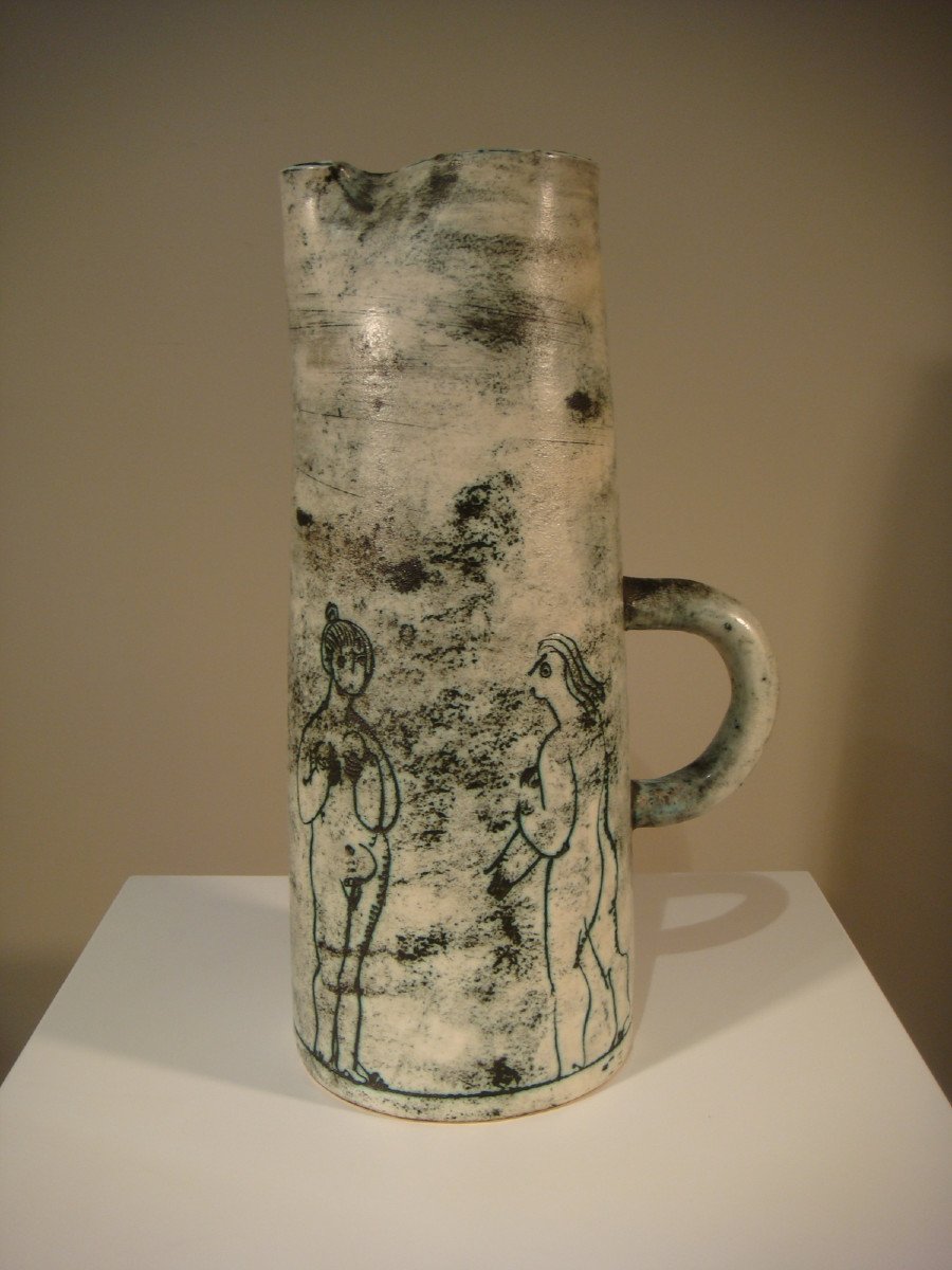 Ceramic Pitcher Adam And Eve Jacques Blin