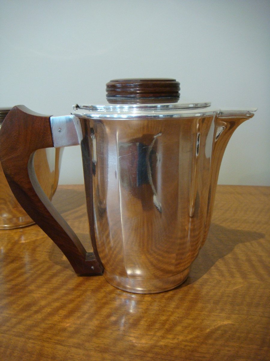 Service A The And Cafe In Silver Metal Art Deco Period-photo-2