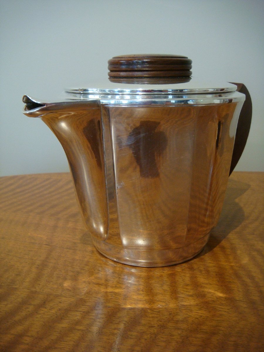 Service A The And Cafe In Silver Metal Art Deco Period-photo-3