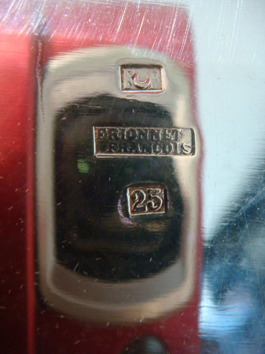 Service A The And Cafe In Silver Metal Art Deco Period-photo-3
