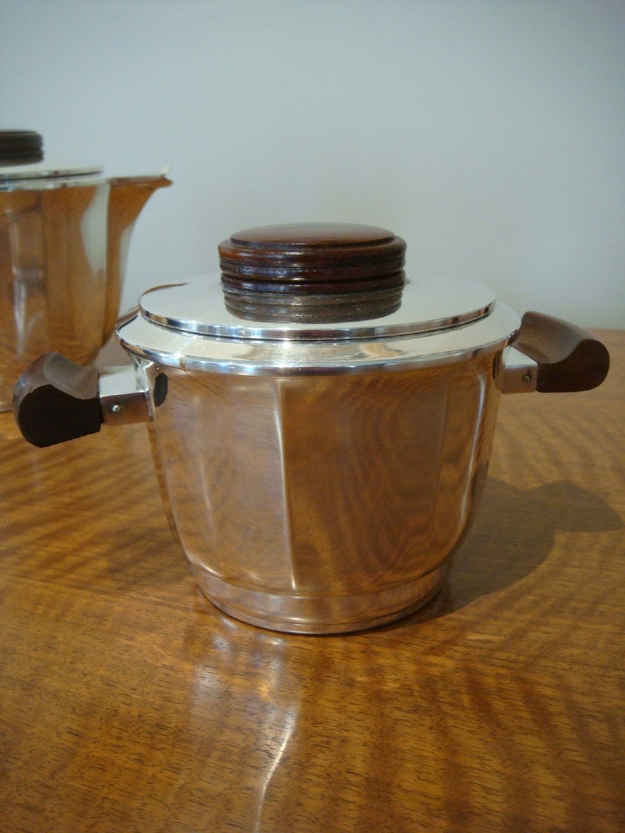 Service A The And Cafe In Silver Metal Art Deco Period-photo-6