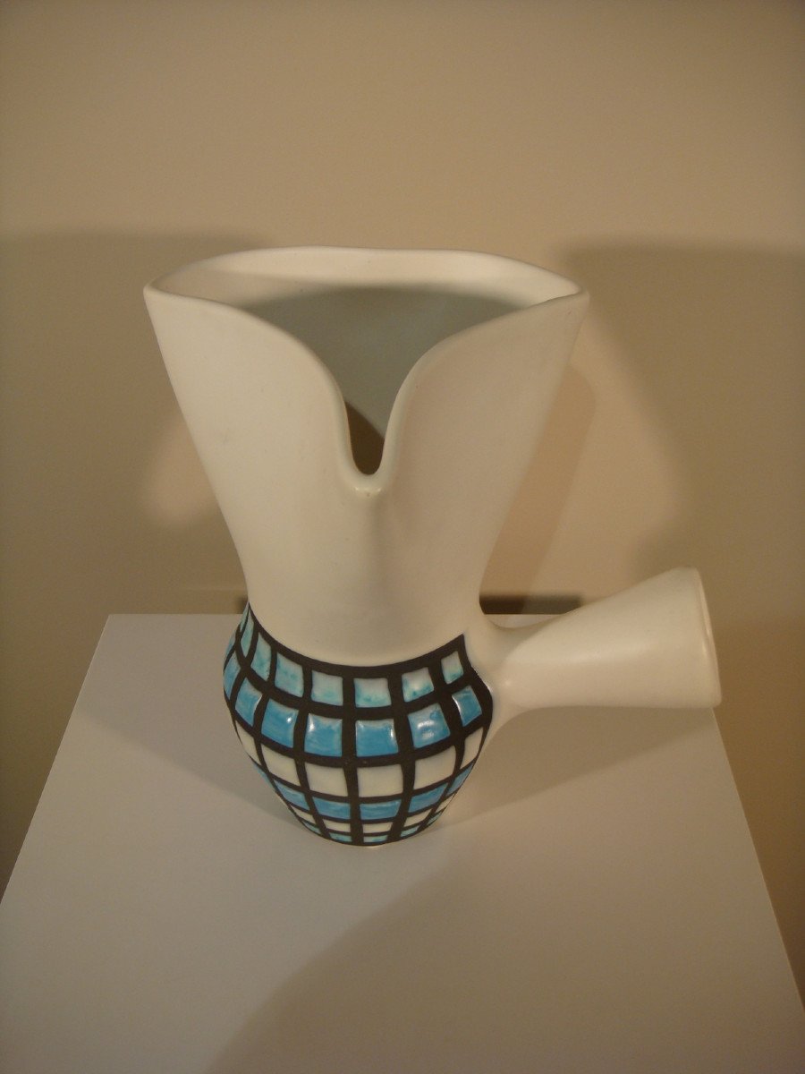 Capron Vallauris Ceramic Pitcher Period Circa 1950 - 1960-photo-2