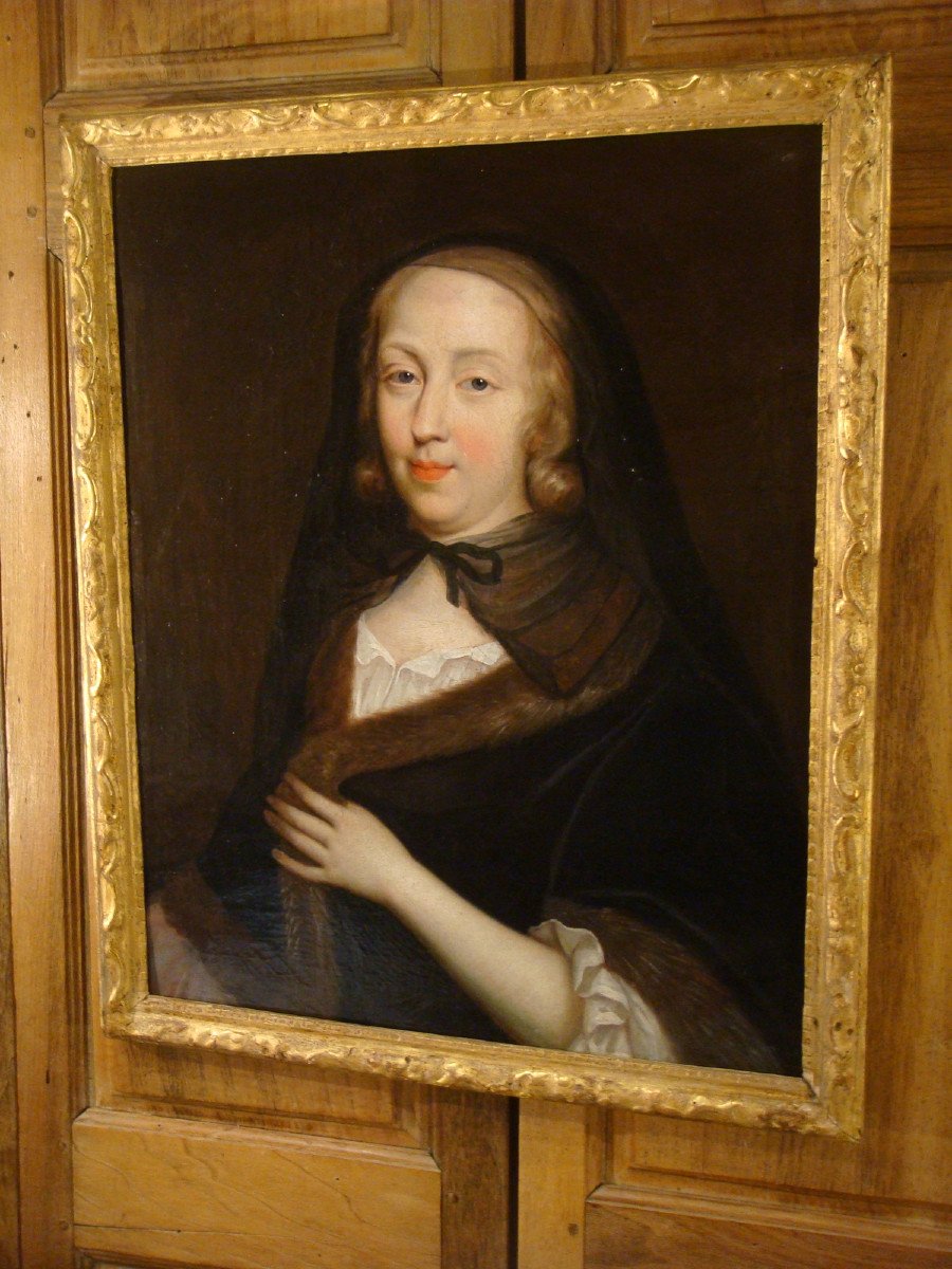Tableau Portrait de la Duchesse de Longueville Epoque Fin XVII ème Siècle -photo-2