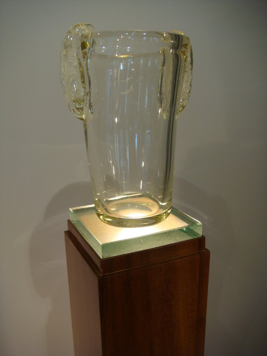 Presentation Column With Illuminated Glass Slab Art Deco Period-photo-3