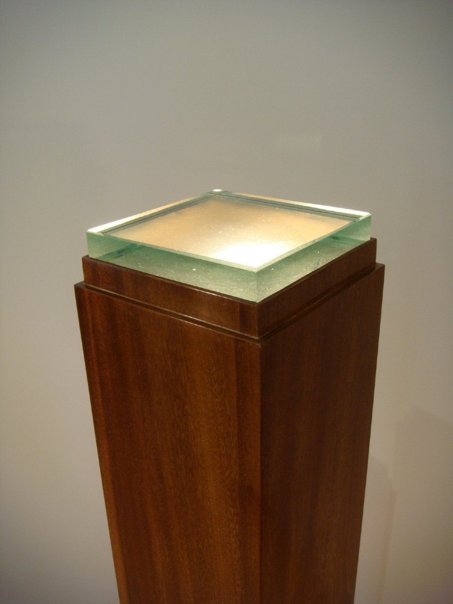 Presentation Column With Illuminated Glass Slab Art Deco Period-photo-4