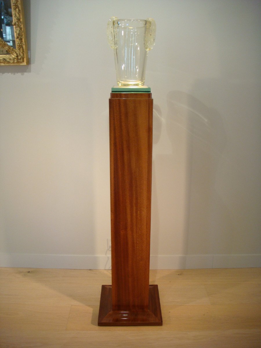 Presentation Column With Illuminated Glass Slab Art Deco Period