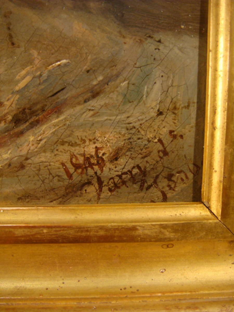 Tableau Marine Enfants De Pecheurs Epoque XIX ème -photo-6