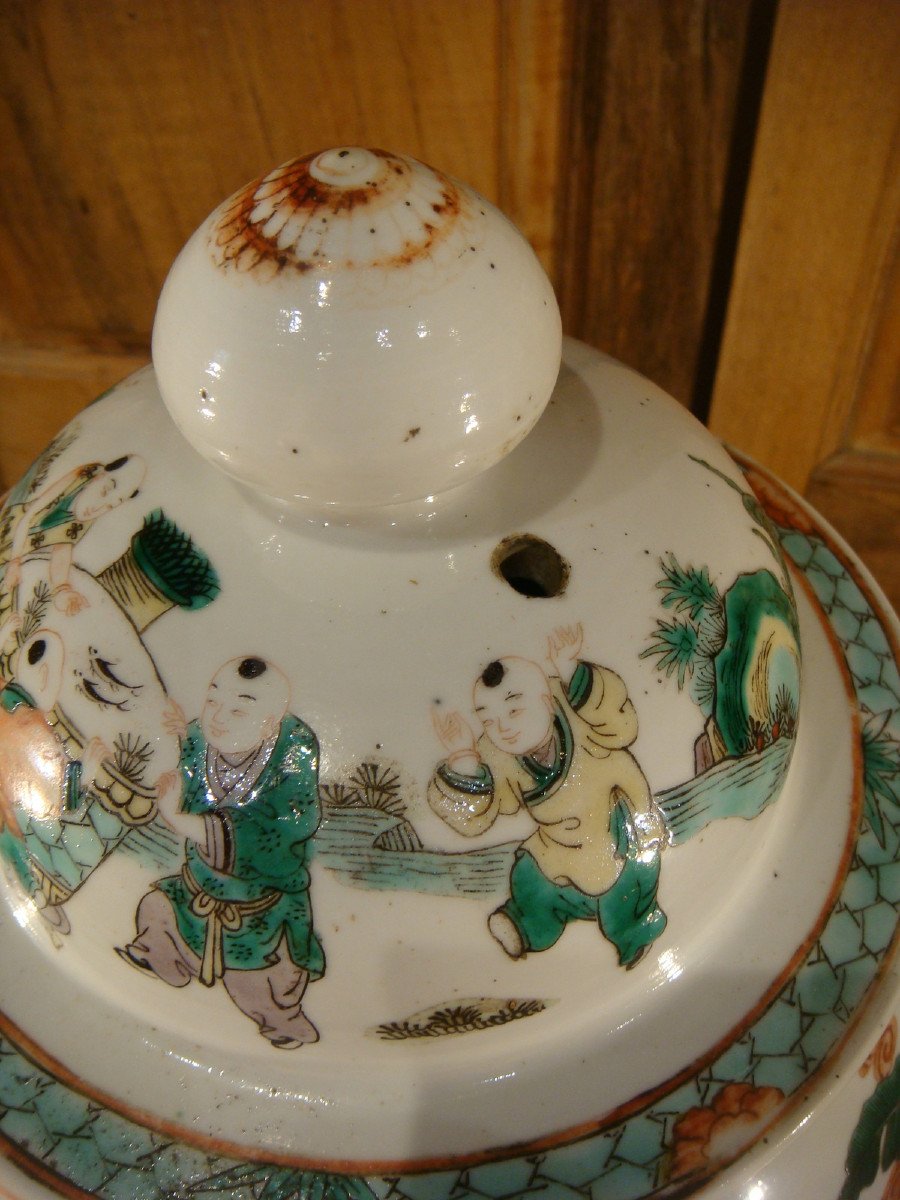 Porcelain Potiche From The Famille Verte China - 19th Century-photo-2