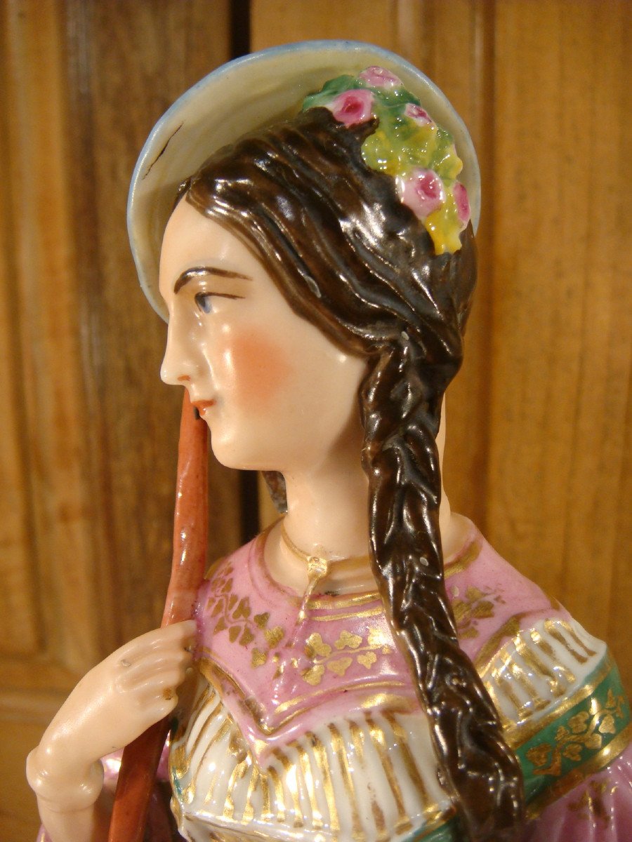 Paire De Personnages Pique Fleurs En Porcelaine Epoque XIX ème Siècle-photo-8