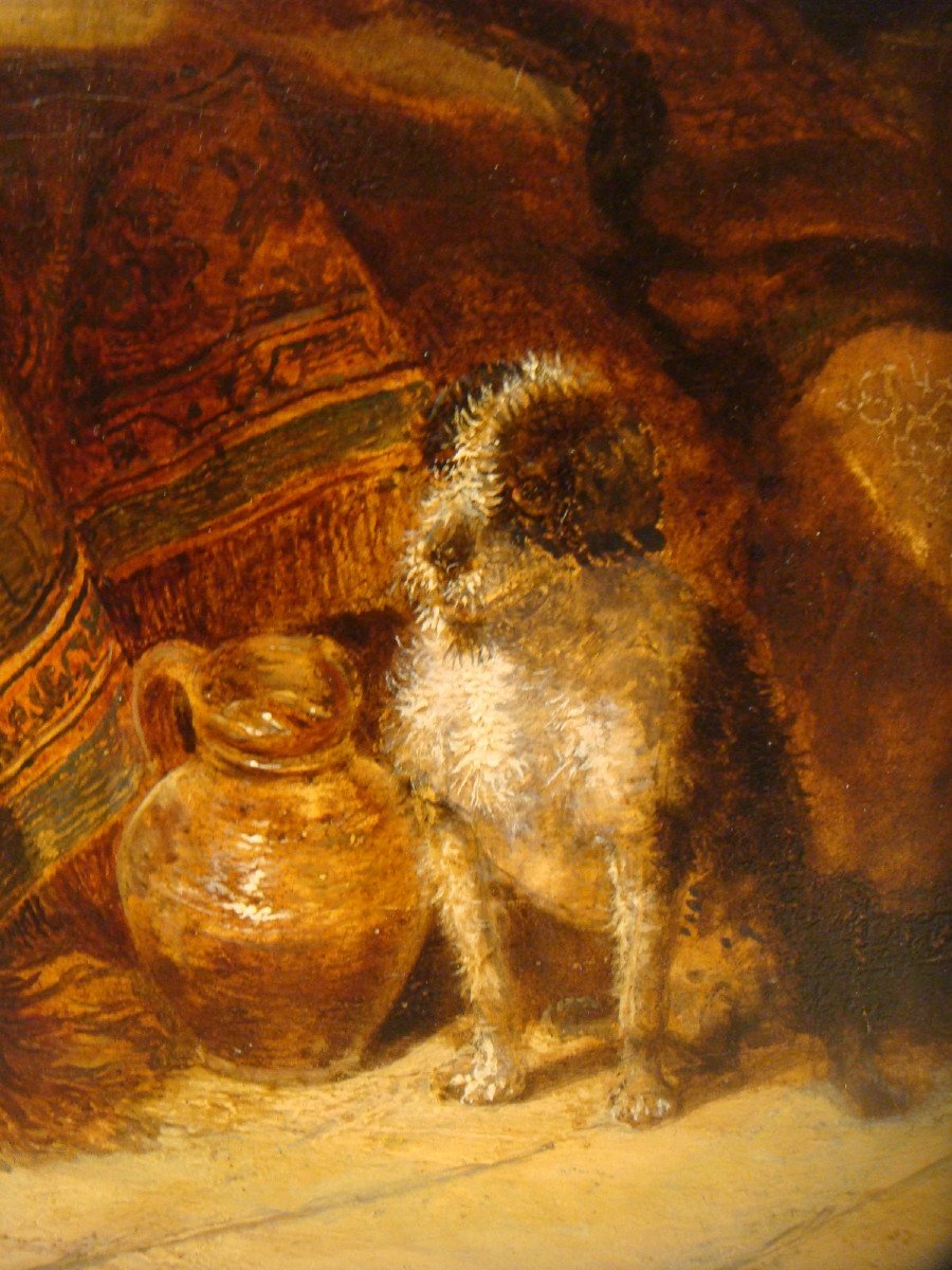 L’apothicaire Alchimiste Tableau Huile Sur Panneau Epoque Fin XVIII ème Siècle-photo-4