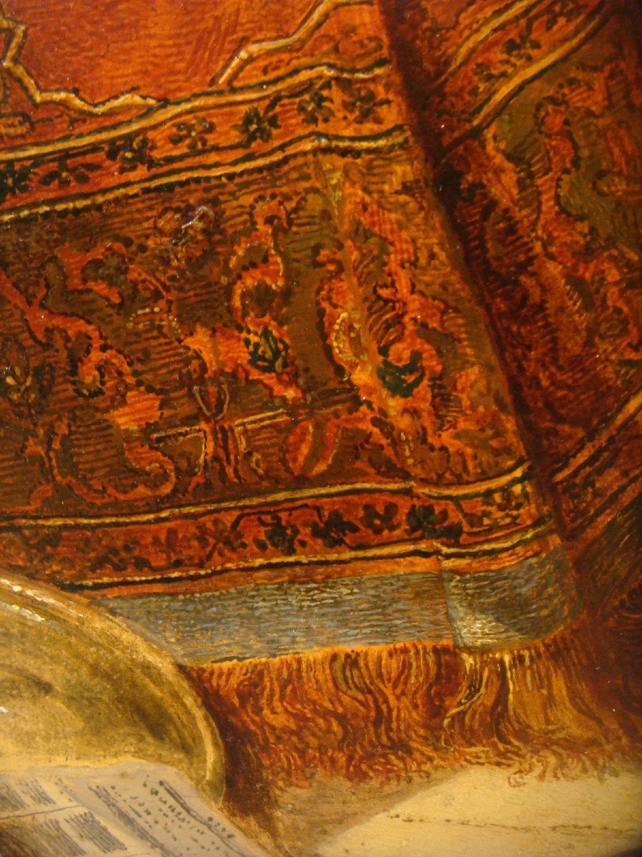 L’apothicaire Alchimiste Tableau Huile Sur Panneau Epoque Fin XVIII ème Siècle-photo-6