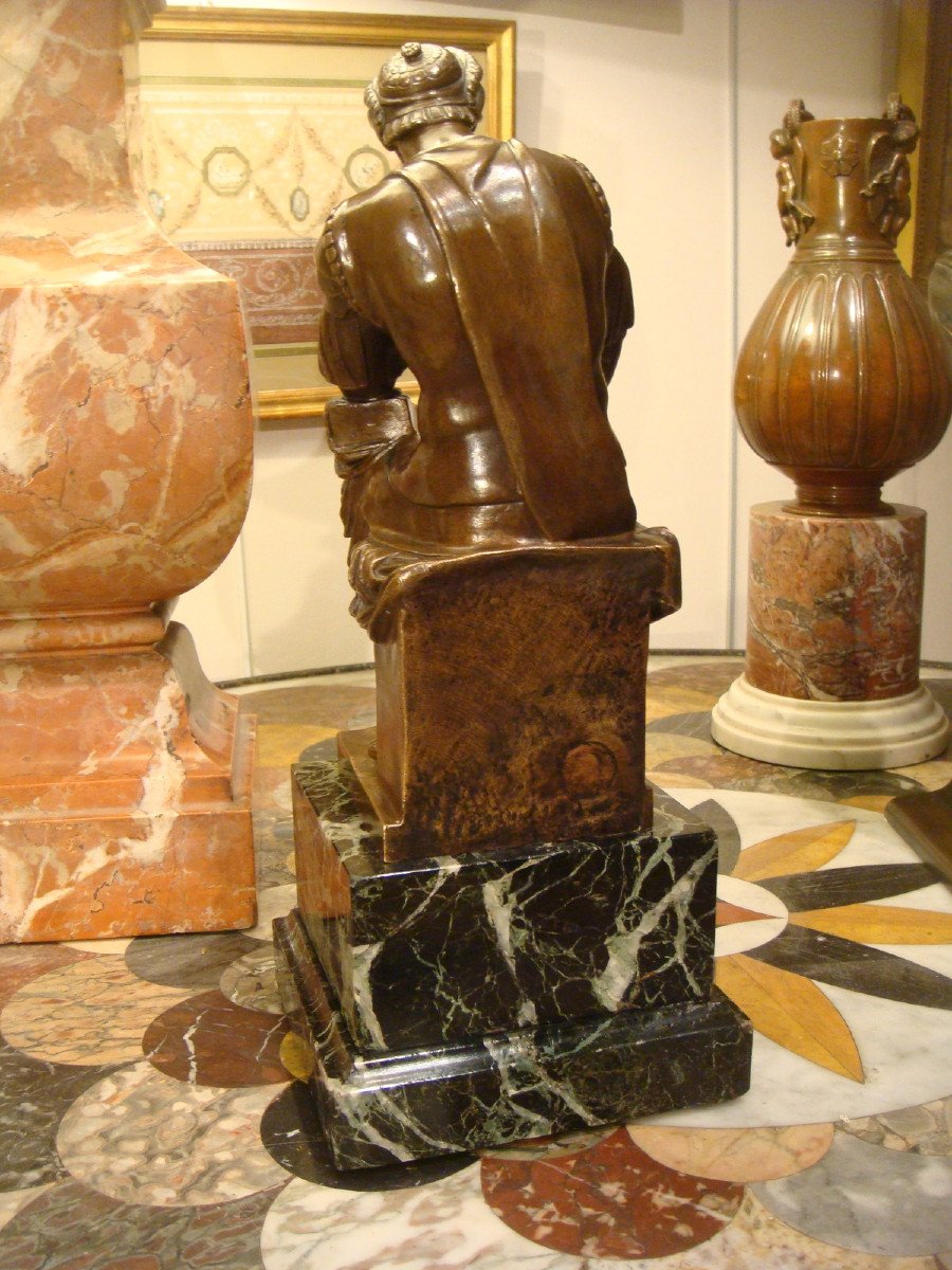 Bronze Sculpture Representing Laurent De Medici Napoleon III Period-photo-1