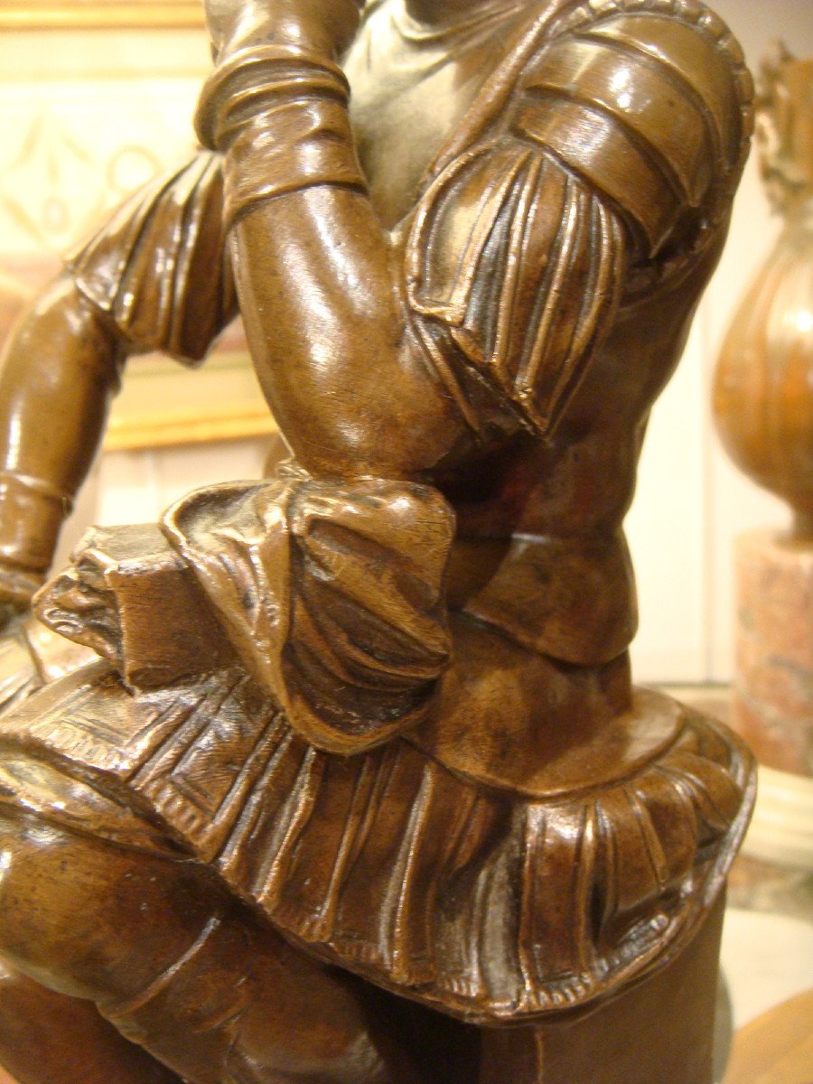 Bronze Sculpture Representing Laurent De Medici Napoleon III Period-photo-4