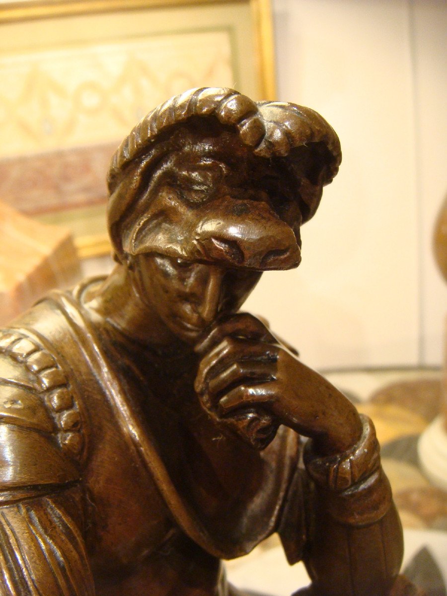 Bronze Sculpture Representing Laurent De Medici Napoleon III Period-photo-6