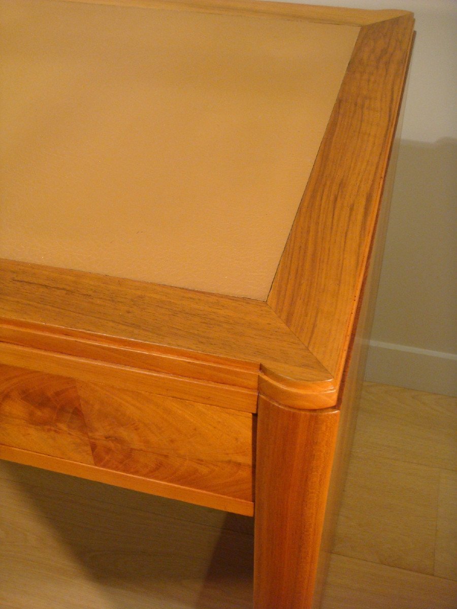 Desk In Blond Walnut Wood Art Deco Period Circa 1930-photo-2