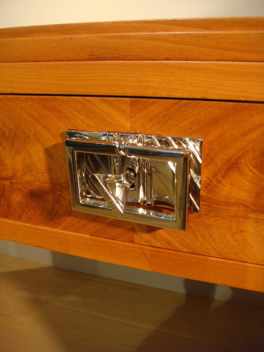 Desk In Blond Walnut Wood Art Deco Period Circa 1930-photo-3