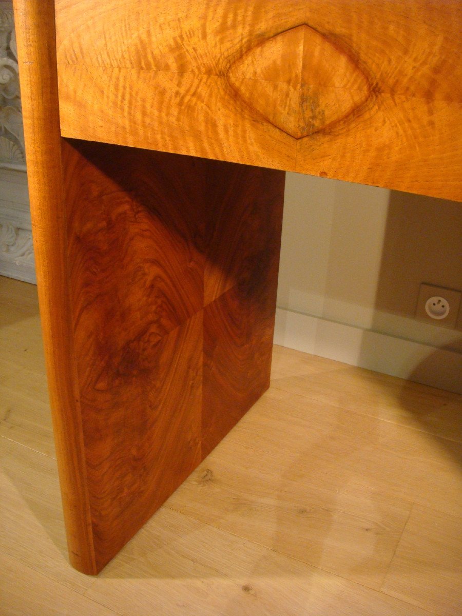 Desk In Blond Walnut Wood Art Deco Period Circa 1930-photo-5