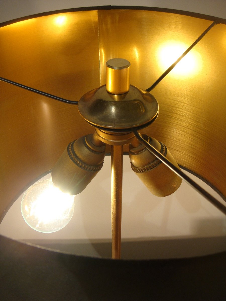 Lampe A Masque De Jeune Femme En Bronze Epoque Vers 1970-photo-6