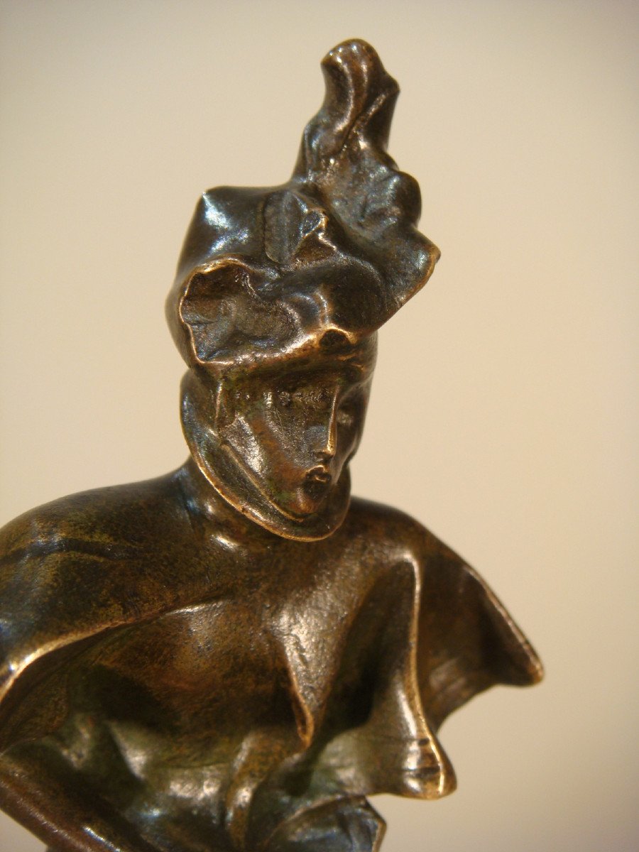 Sculpture Bronze Jeune Parisienne Dans Le Vent De Van Hove - Epoque 1900 -photo-3