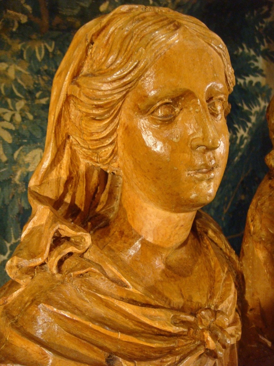 Virgin And Child In Carved Wood Period 18th-photo-3