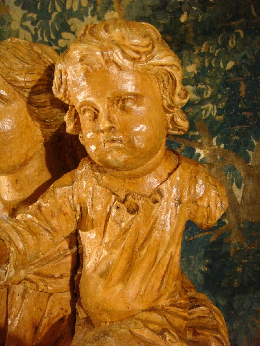 Virgin And Child In Carved Wood Period 18th-photo-4