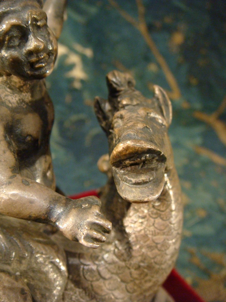 Silver Bronze Sculpture Triton Period XVII -photo-2
