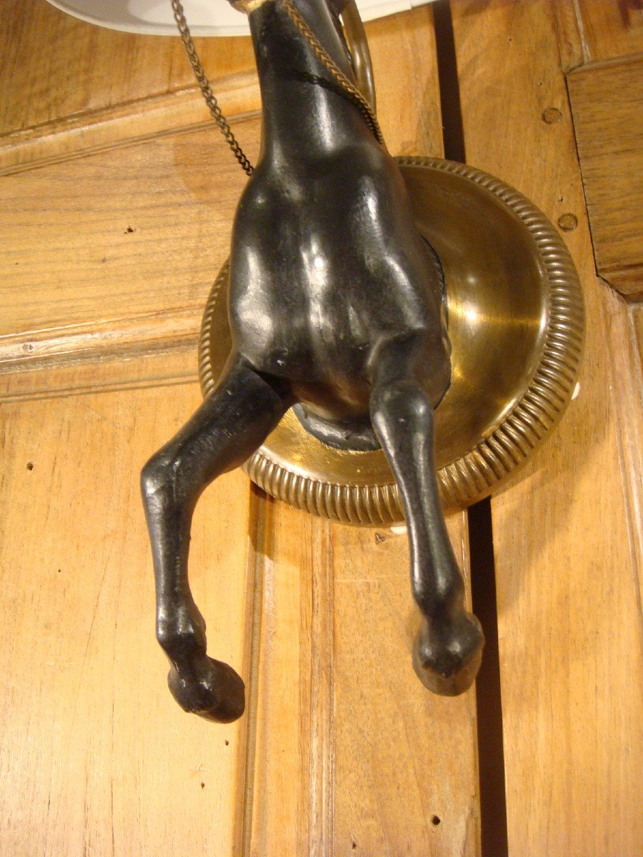 Horse Wall Lamp Period Circa 1970-photo-4