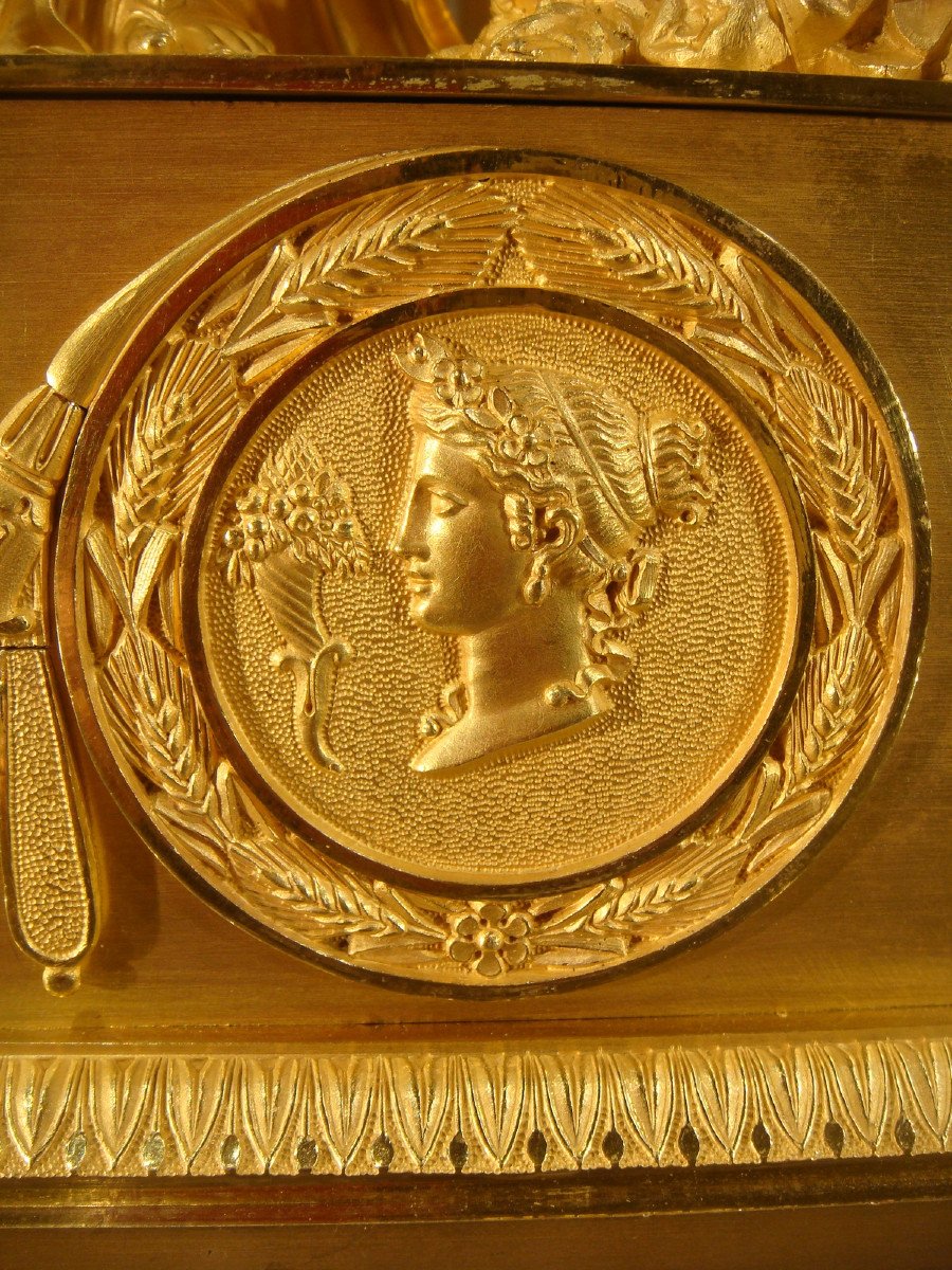 Gilt Bronze Pendulum Representing Minerva Early Restoration Period-photo-7