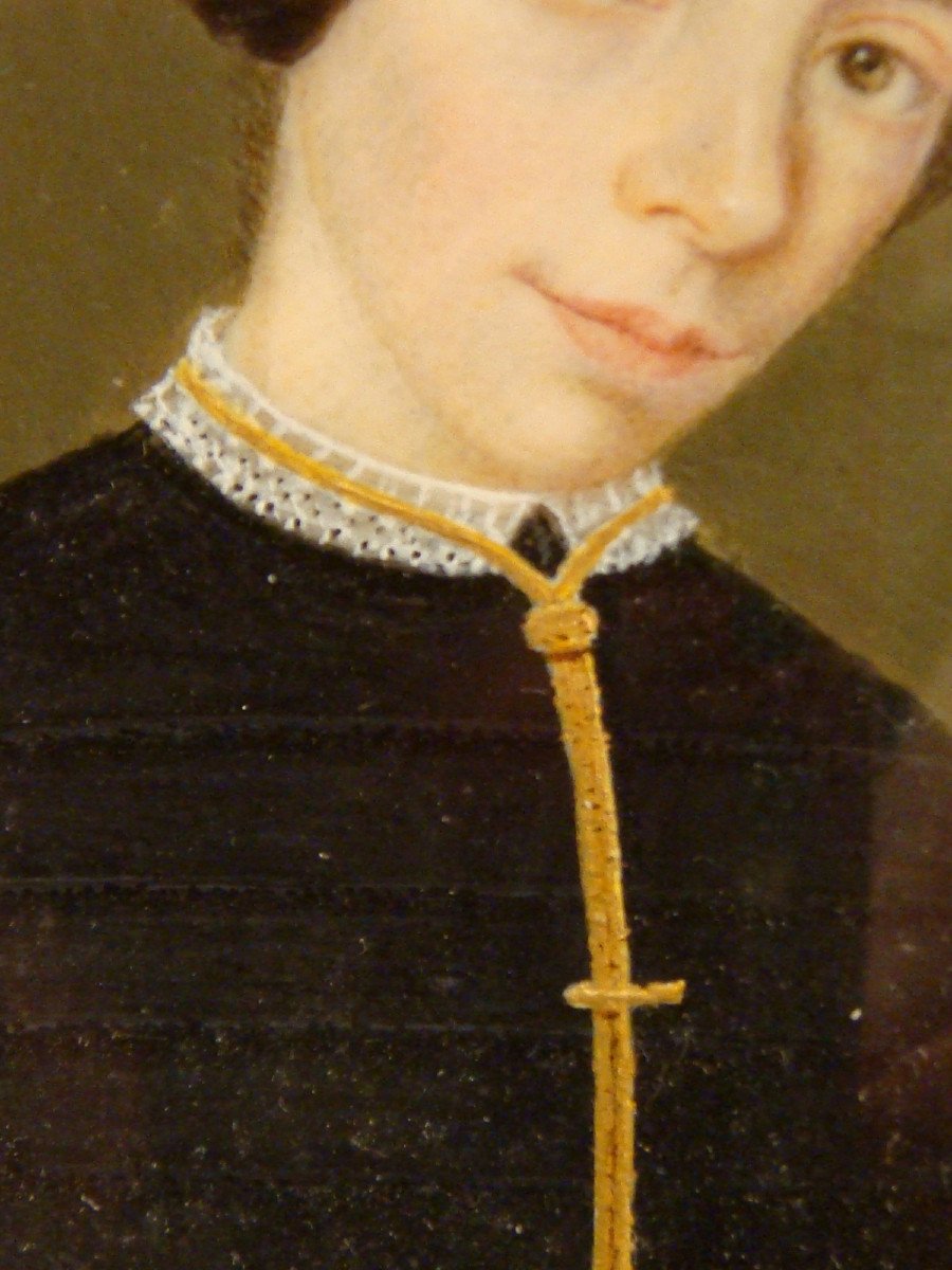 Miniature Portrait D’une Jeune Femme Epoque Fin Louis Philippe -photo-2