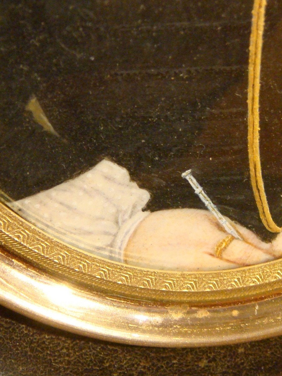 Miniature Portrait D’une Jeune Femme Epoque Fin Louis Philippe -photo-3