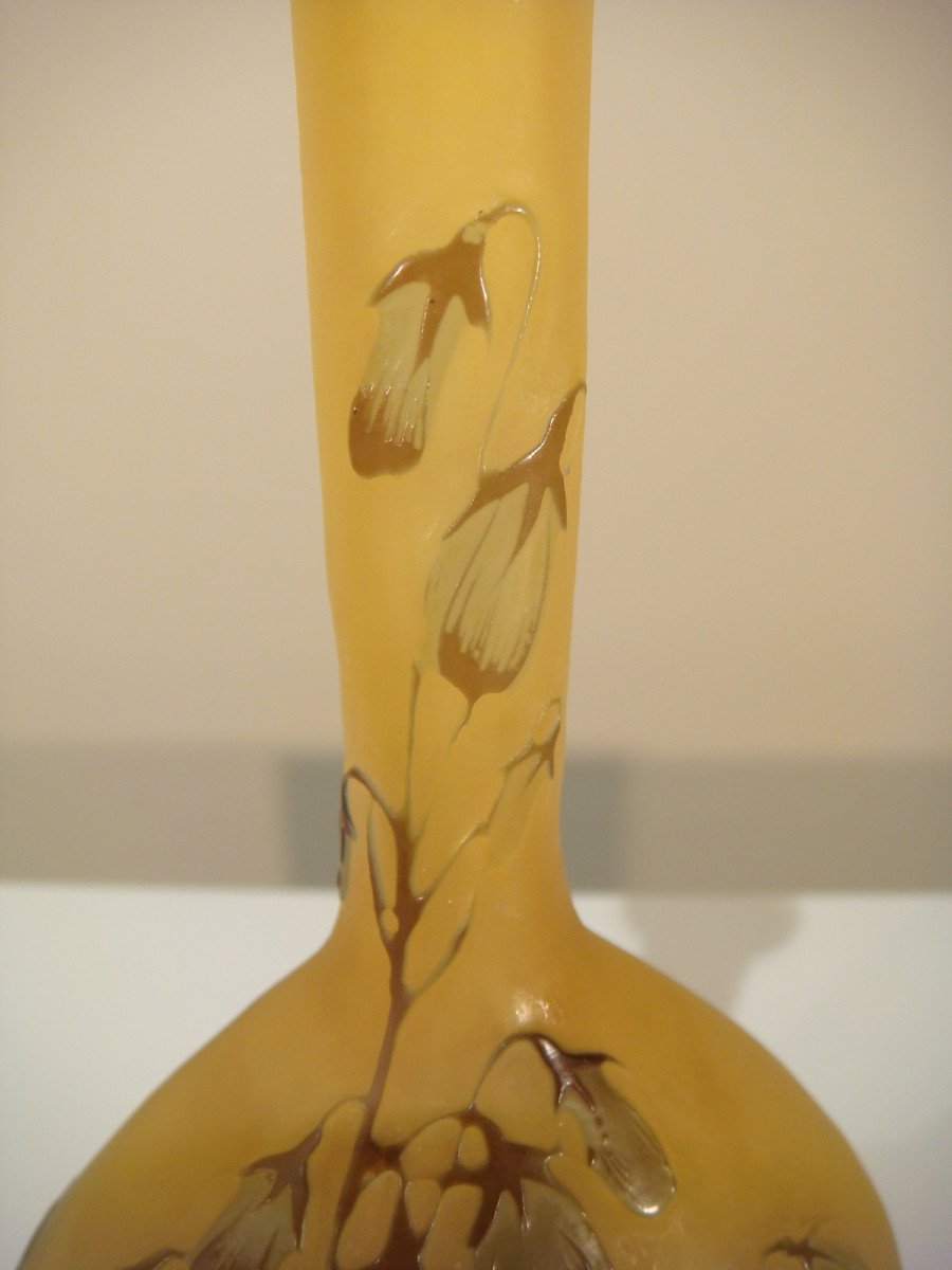 Galle Small Soliflore Vase With Violets Art Nouveau Period -photo-3